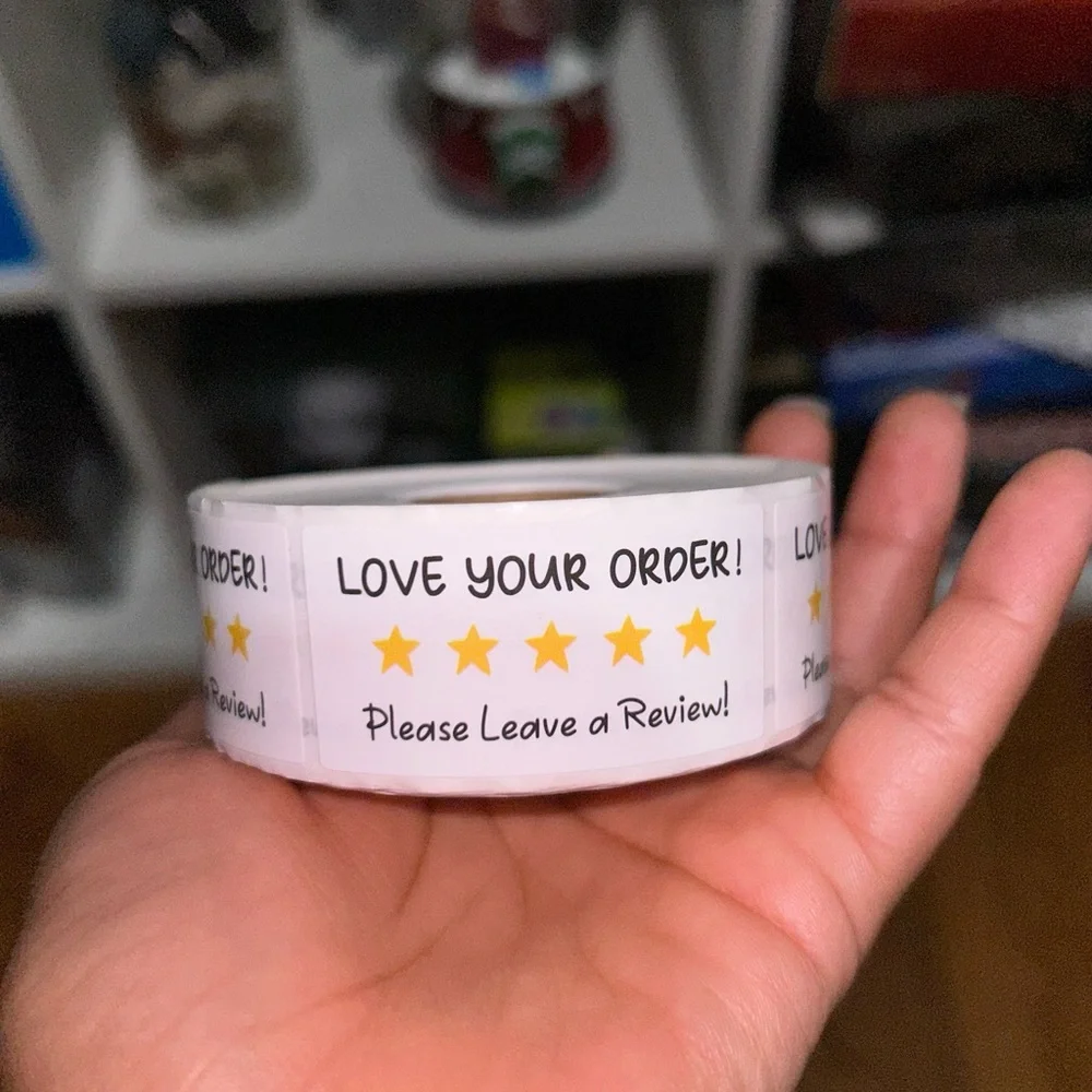 1.5 Inch Please Leave a Review Star Stickers (500pcs)